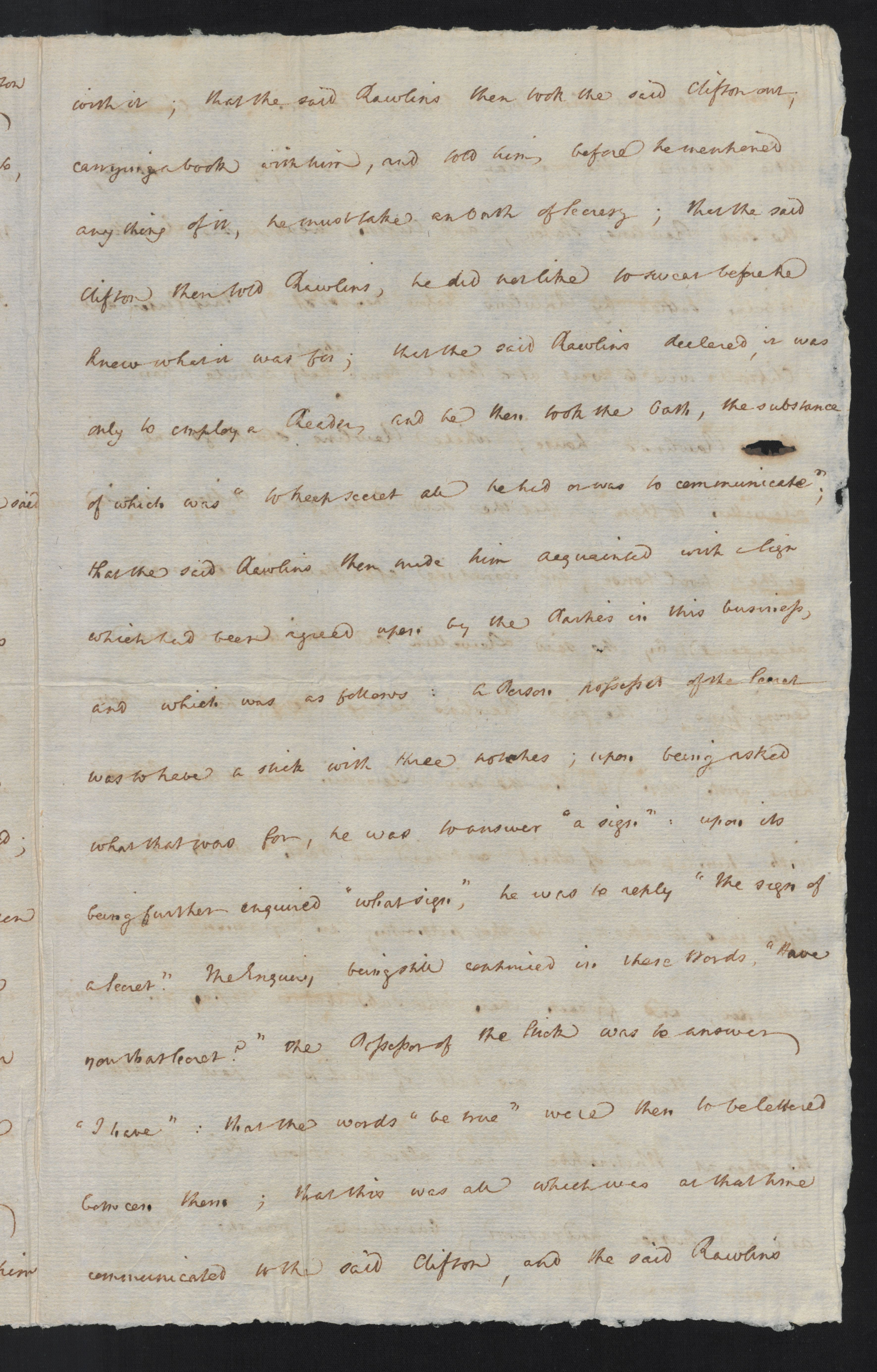 Examination of John Clifton before the Bertie County Court, 12 August 1777, page 3