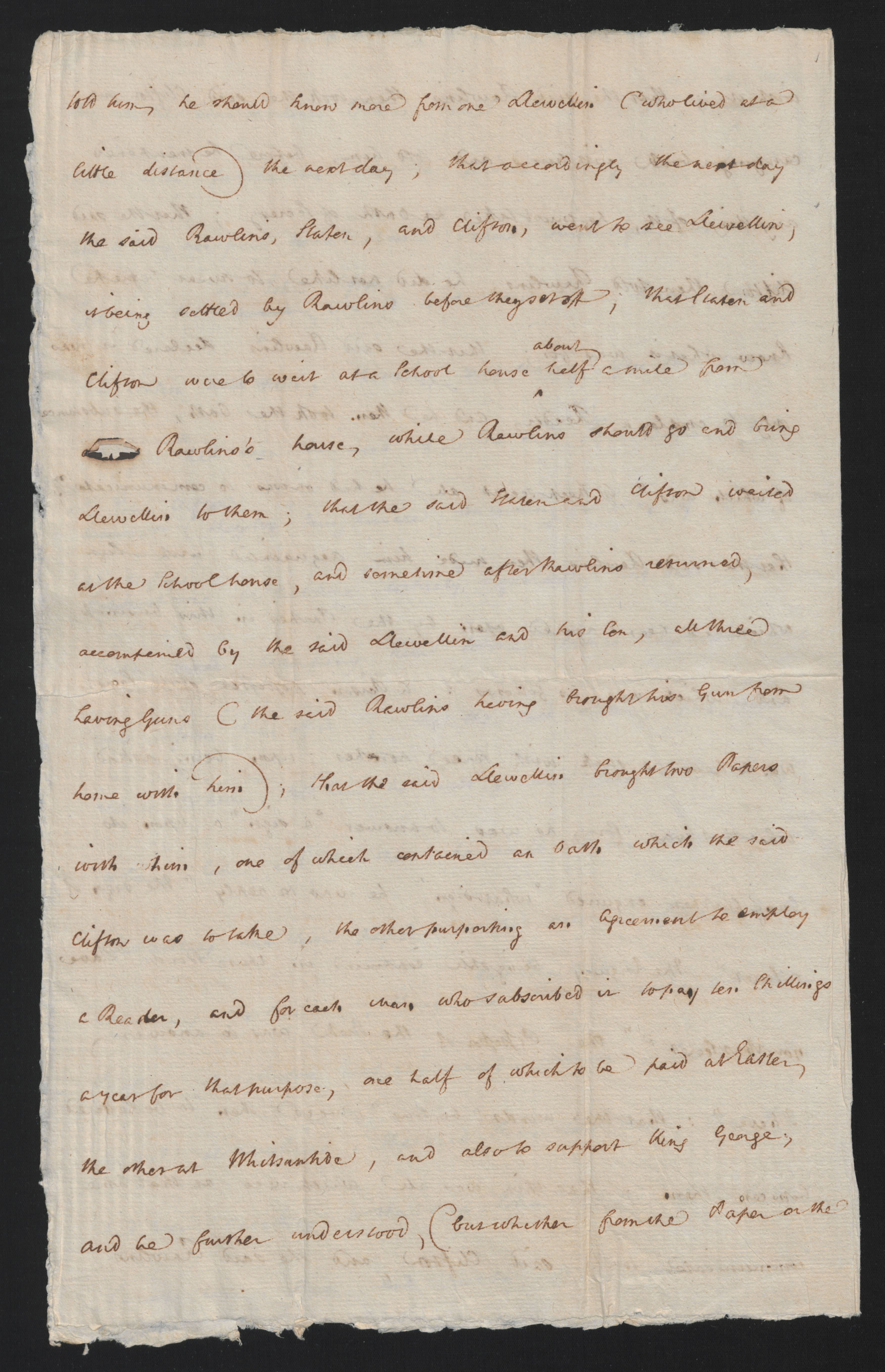 Examination of John Clifton before the Bertie County Court, 12 August 1777, page 4