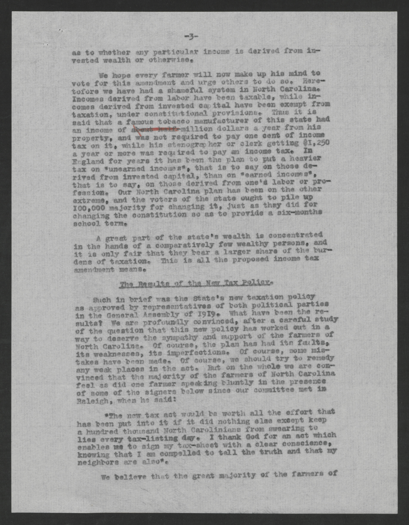 Report of the Legislative Committee of the North Carolina State Board of Agriculture, August 18, 1920, page 3