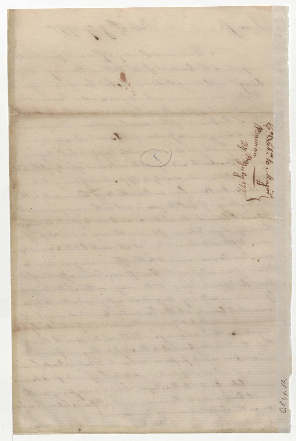 Letter from Richard Caswell to David Barron, 27 July 1777, page 2