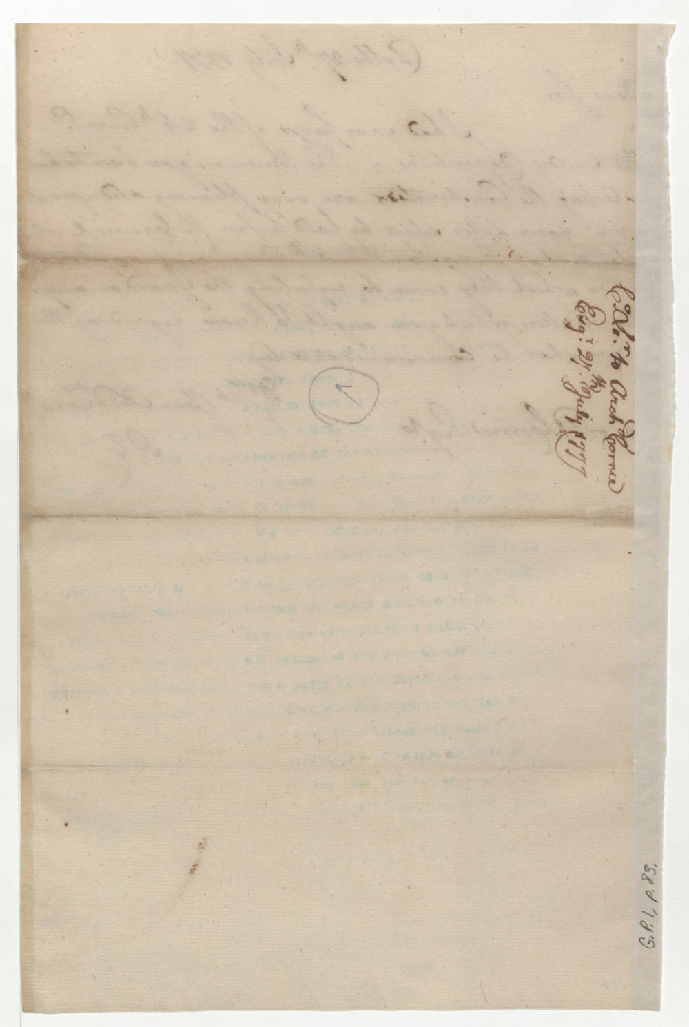 Letter from Richard Caswell to Archibald Corrie, 27 July 1777, page 2