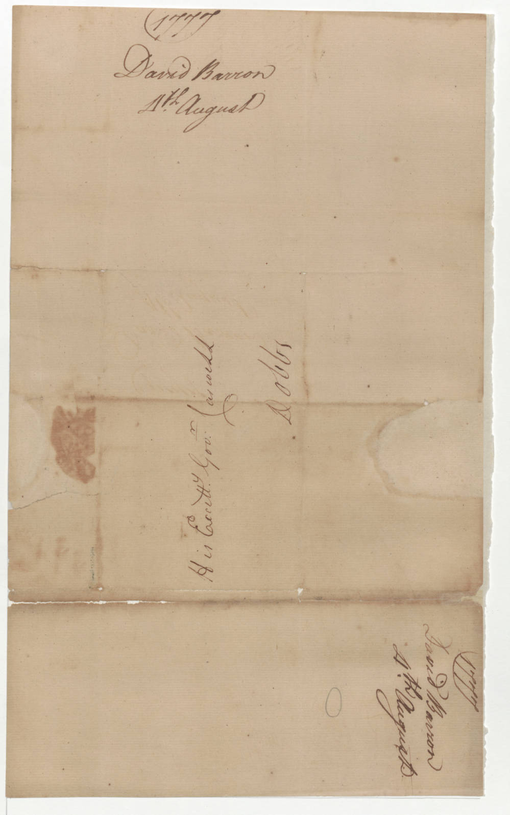 Letter from David Barron to Richard Caswell, 4 August 1777, page 2