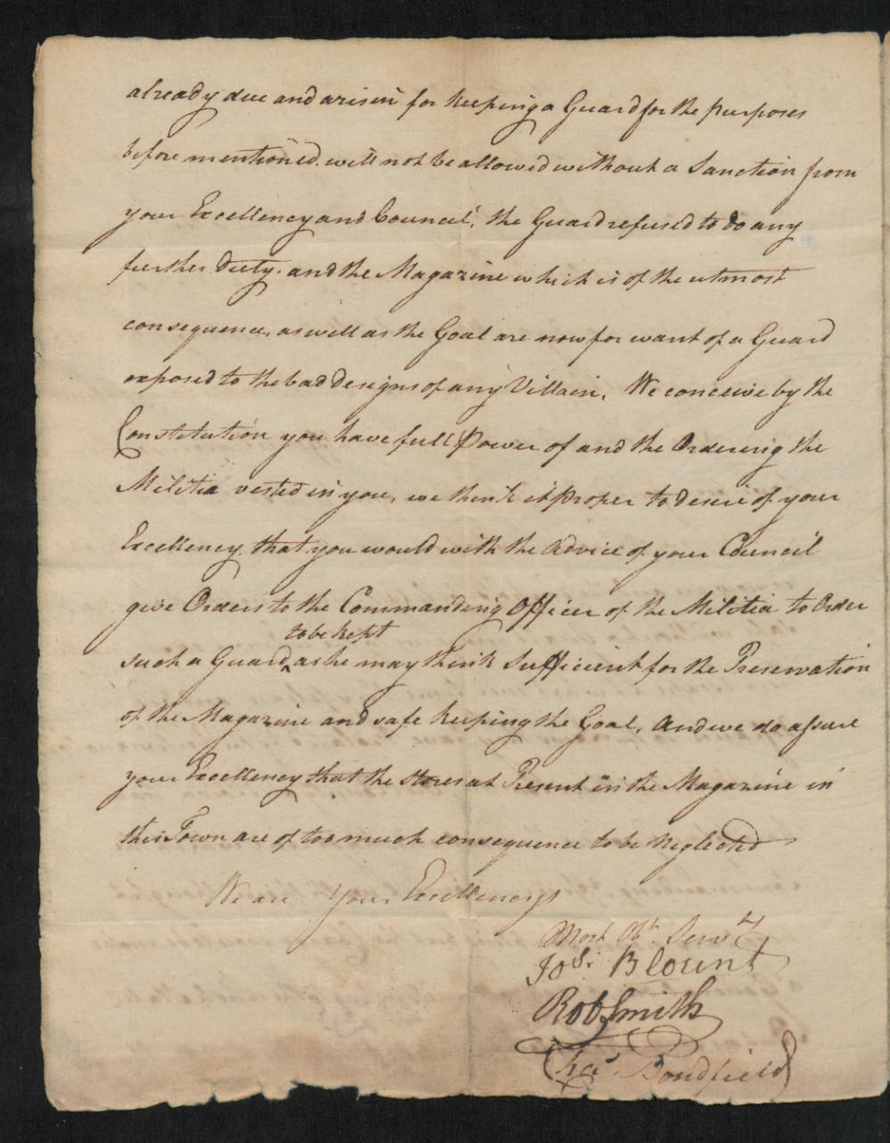 Letter from Joseph Blount, Robert Smith, and Charles Bondfield to Richard Caswell, 30 September 1777, page 2