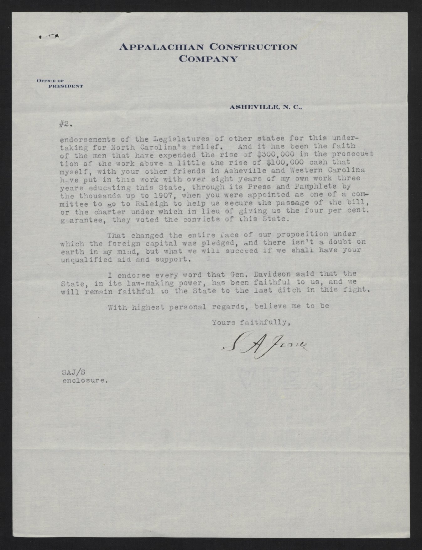 Letter from Jones to Craig, July 11, 1913, page 2