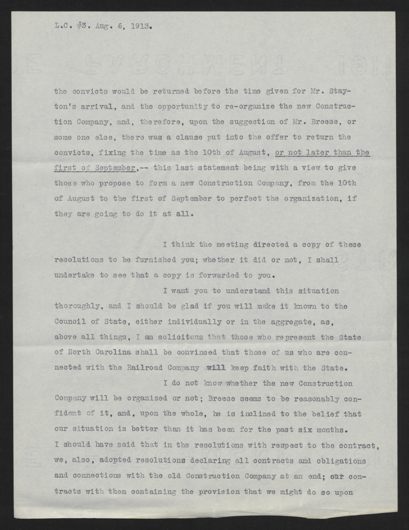Letter from Davidson to Craig, August 6, 1913, page 3