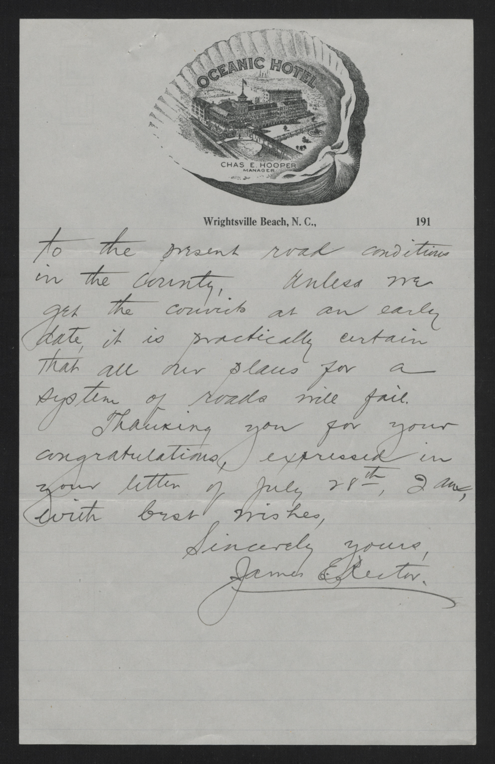 Letter from Rector to Craig, August 6, 1913, page 2