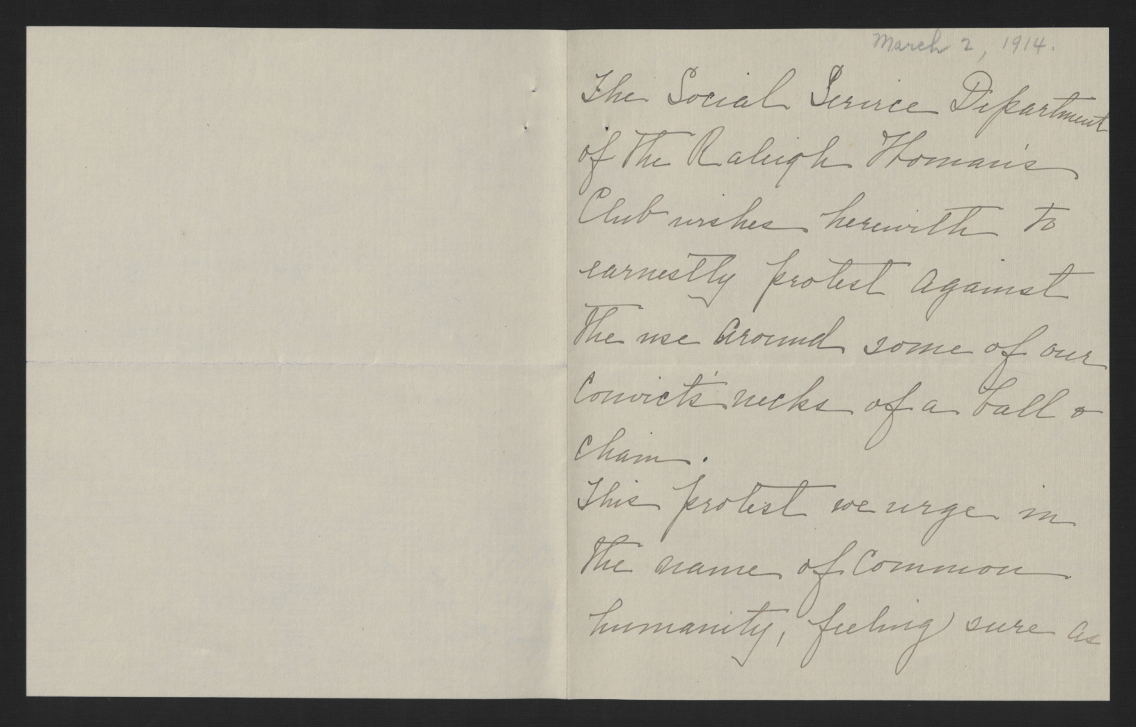 Letter from Harrison to Craig, March 2, 1914, page 1