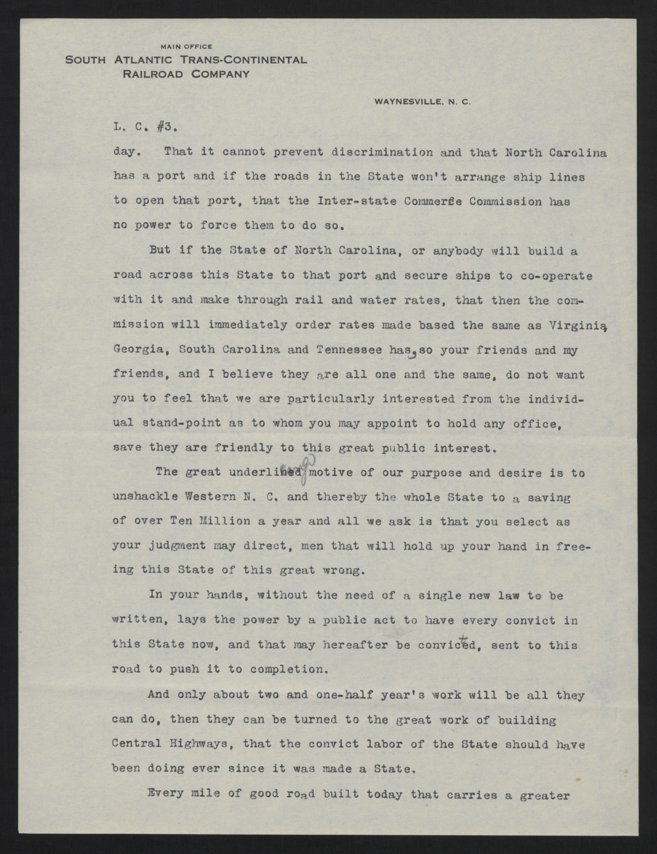 Letter from Jones to Craig, December 7, 1912, page 3