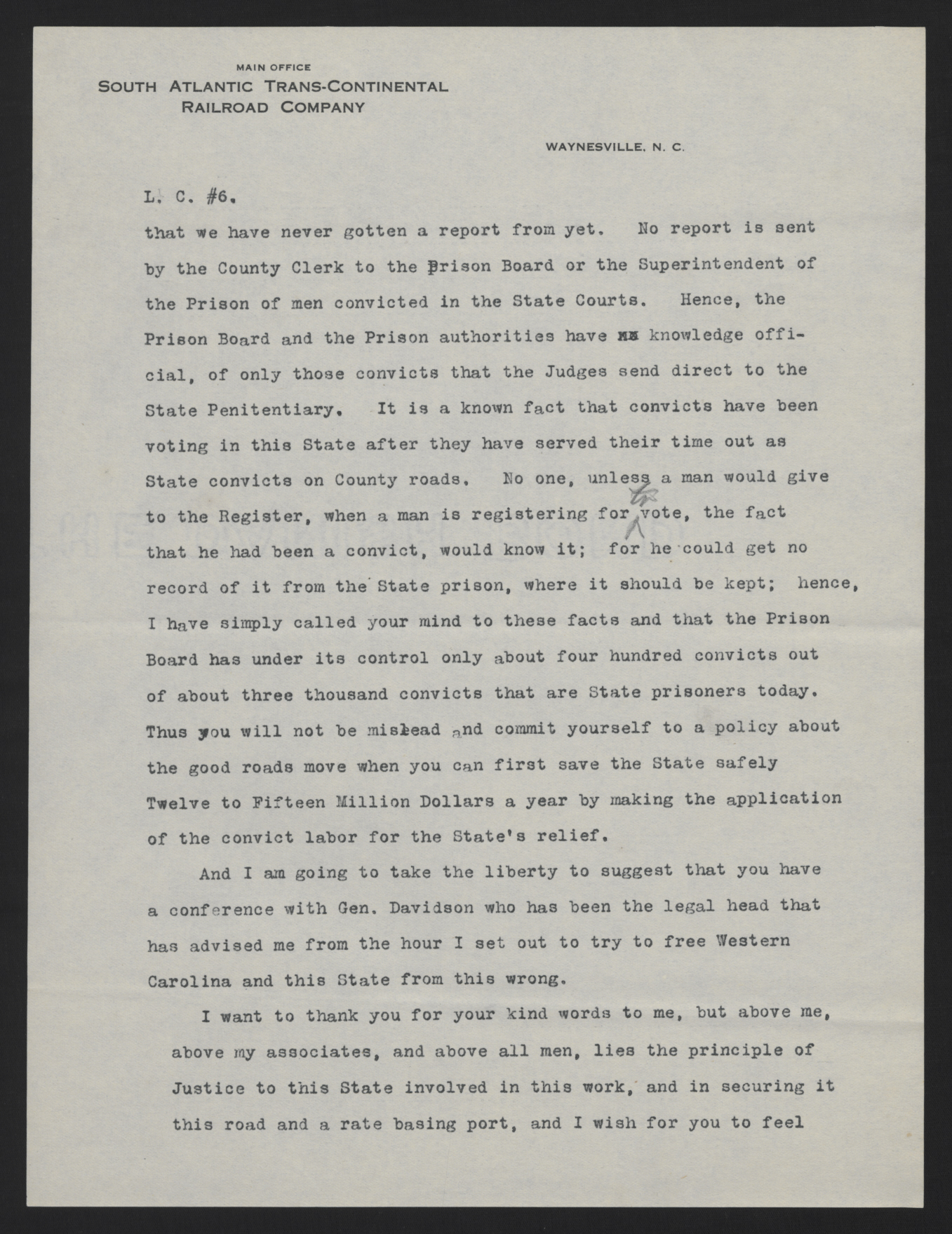 Letter from Jones to Craig, December 7, 1912, page 6