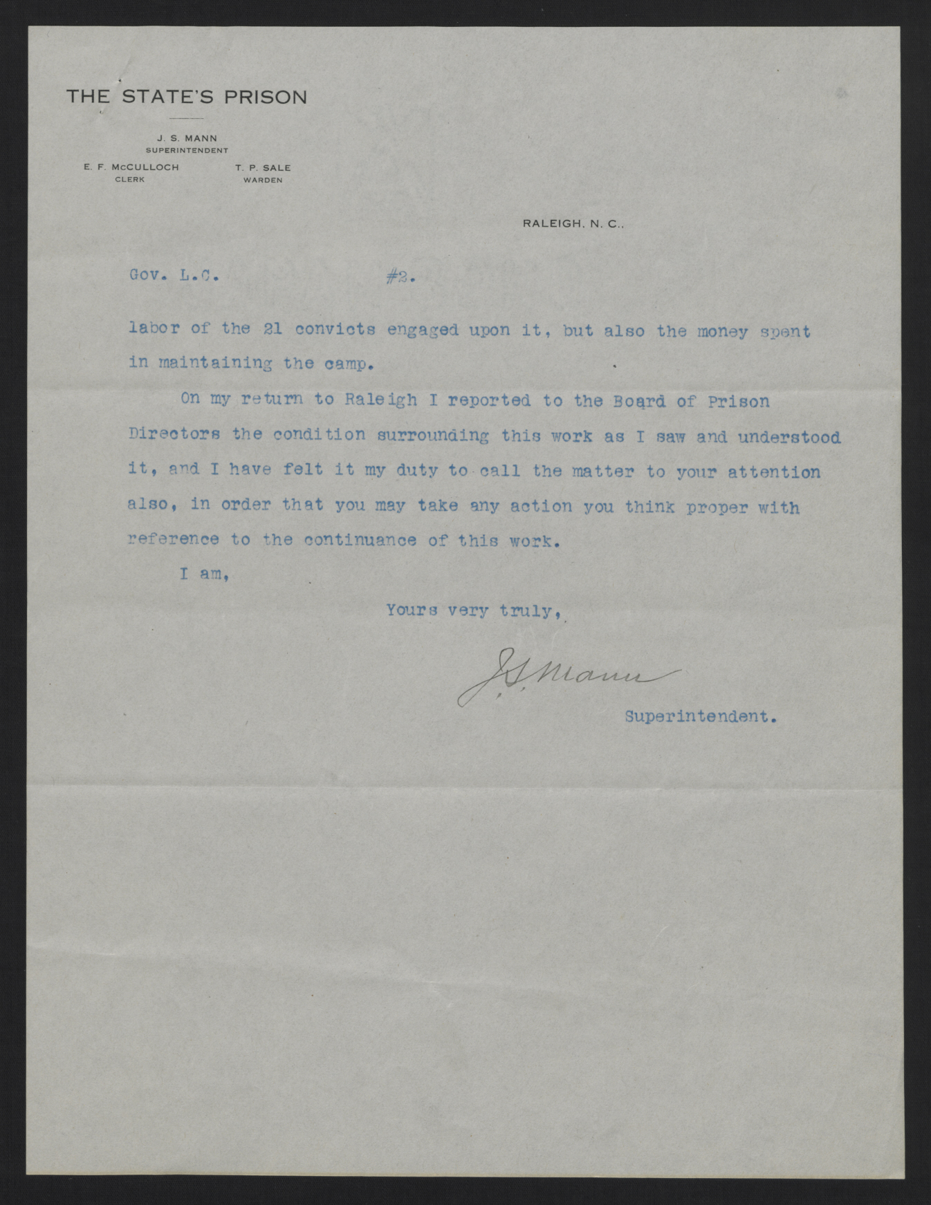 Letter from Mann to Craig, May 19, 1913, page 2