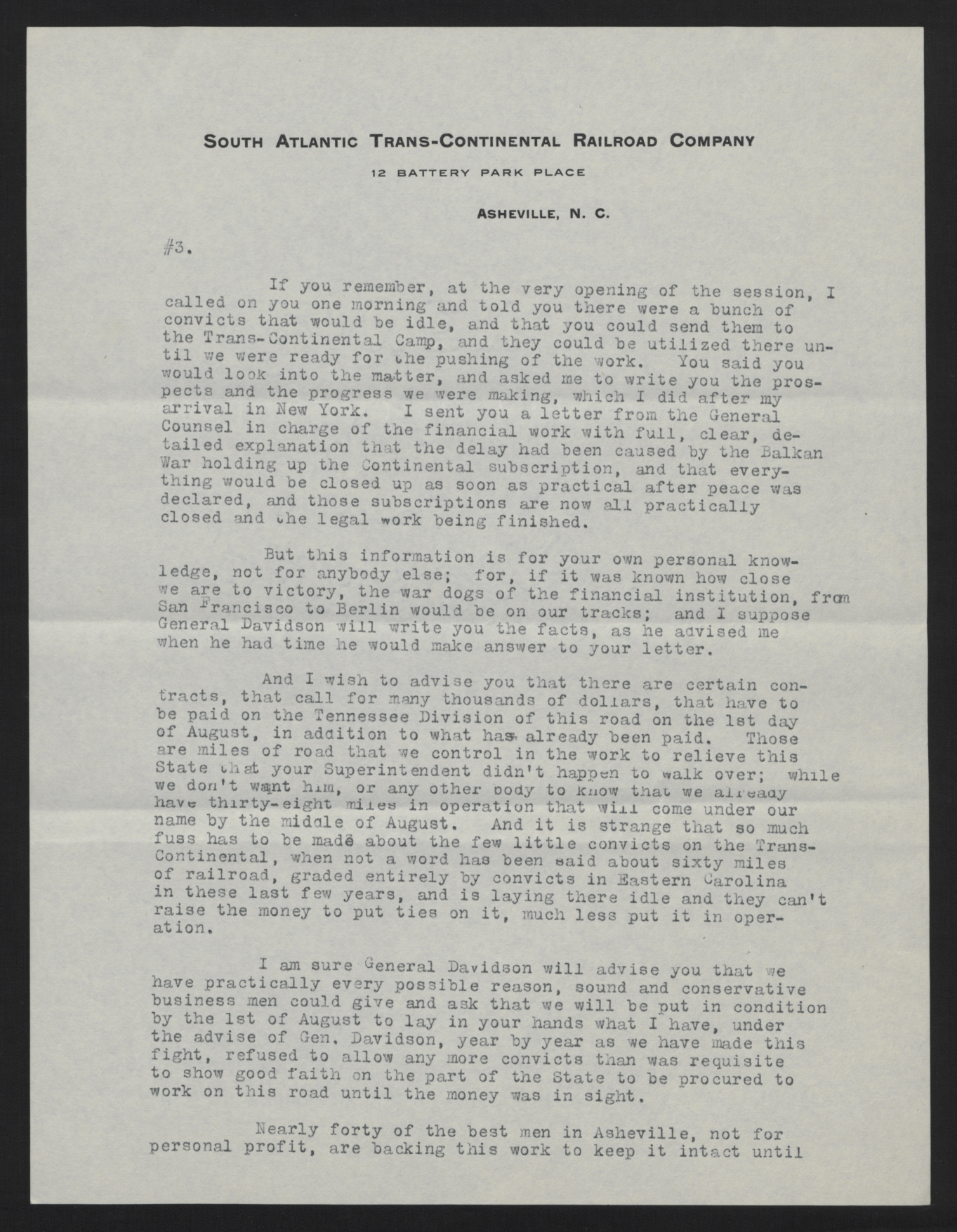 Letter from Jones to Craig, May 22, 1913, page 3