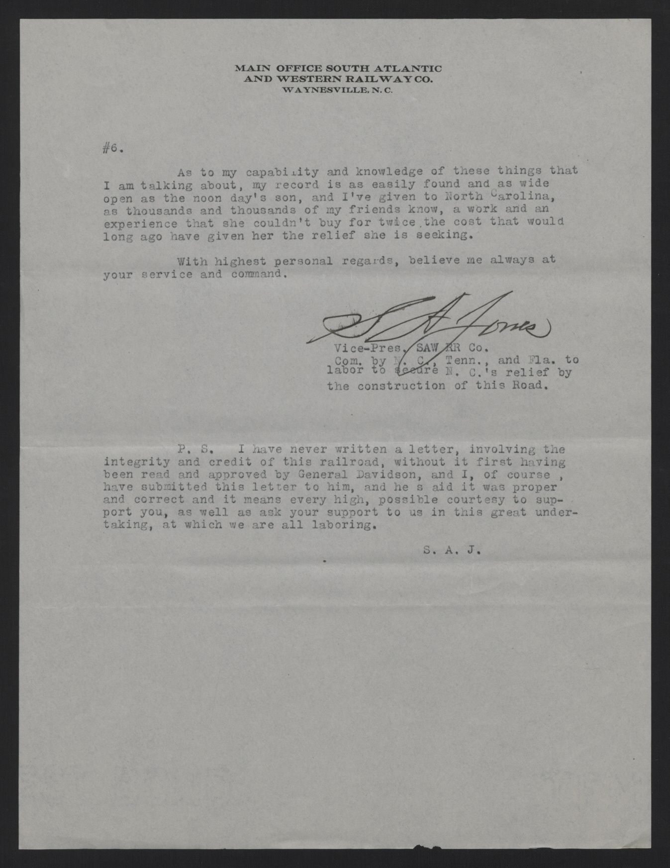 Letter from Jones to Craig, May 22, 1913, page 6