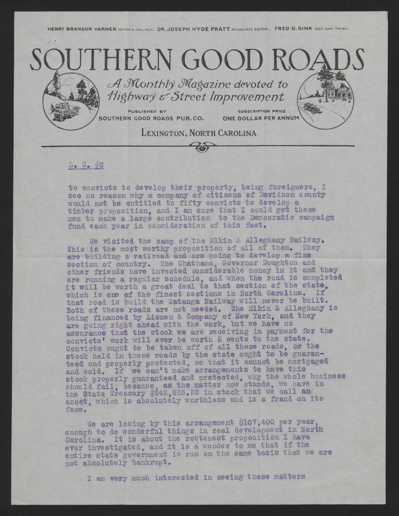 Letter from Varner to Craig, June 17, 1913, page 2