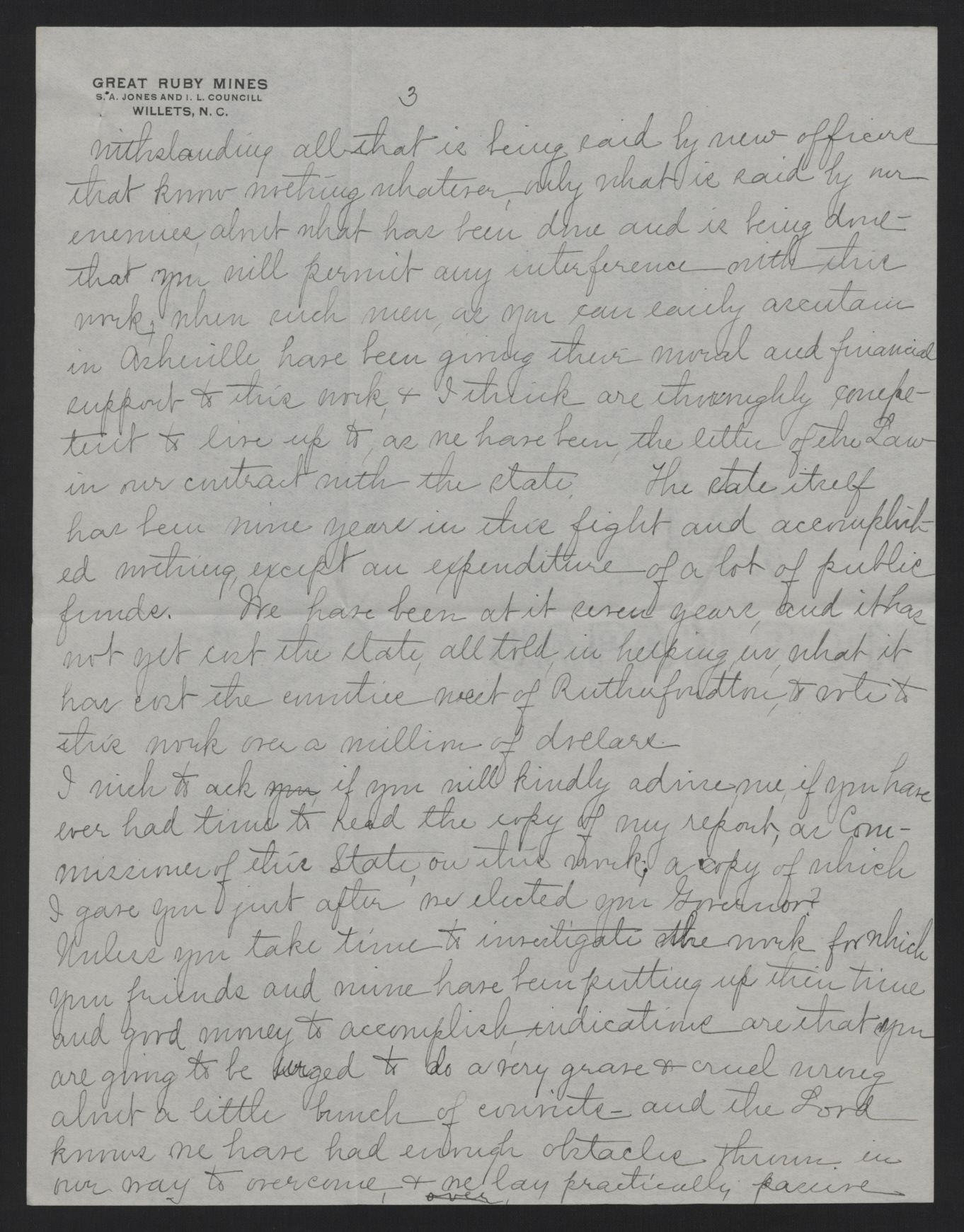 Letter from Jones to Craig, June 23, 1913, page 3
