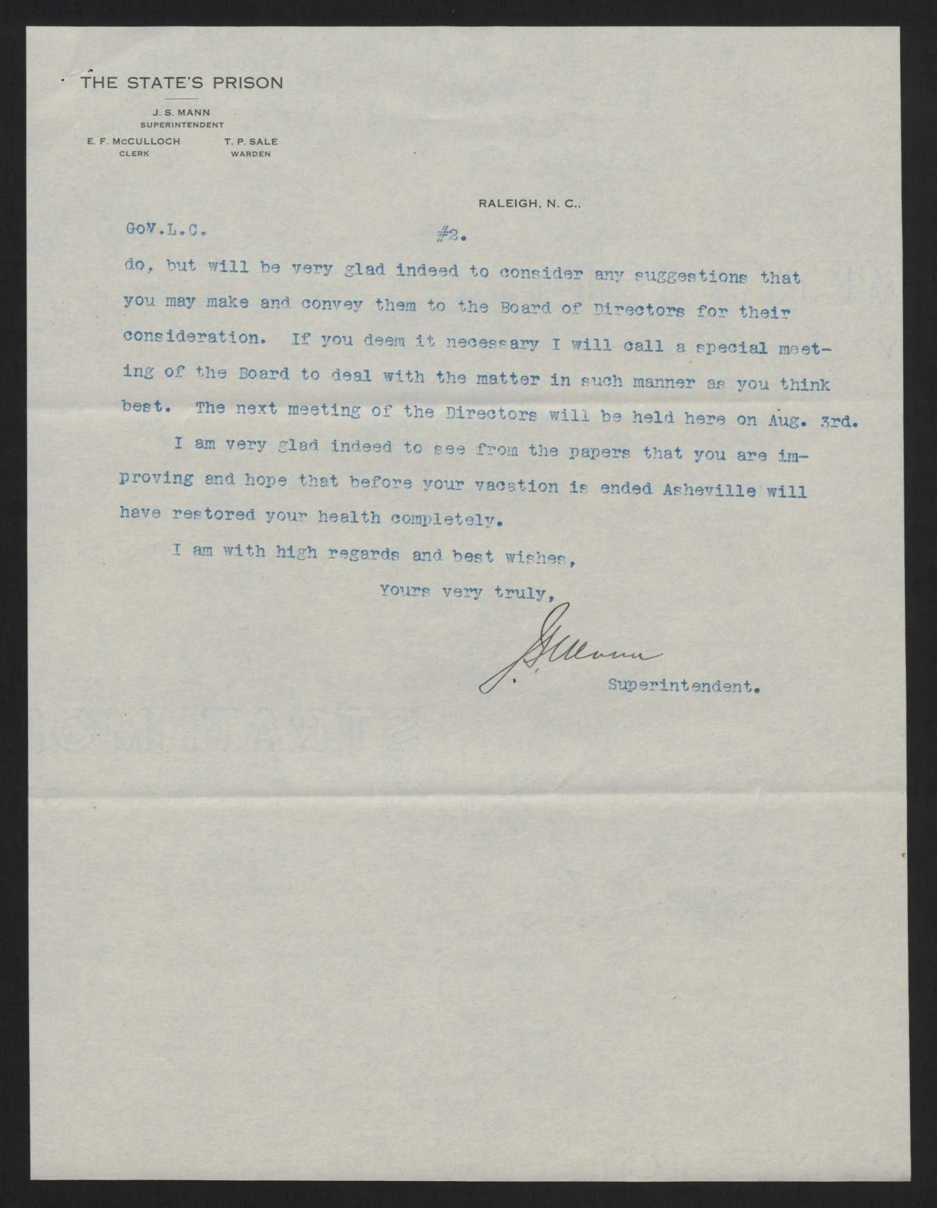 Letter from Mann to Craig, 14 July 1915, page 2