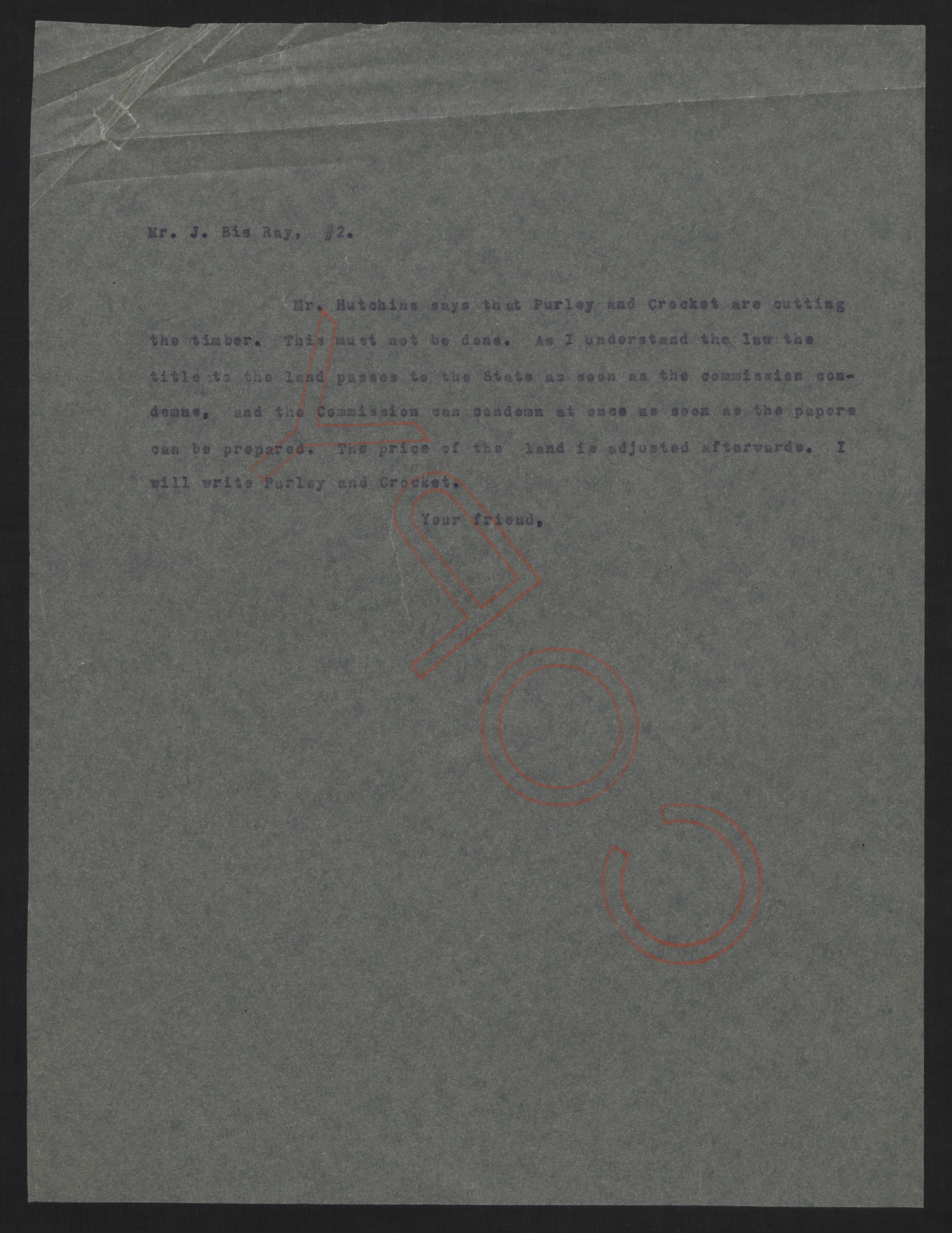 Letter from Craig to Ray, October 20, 1915, page 2