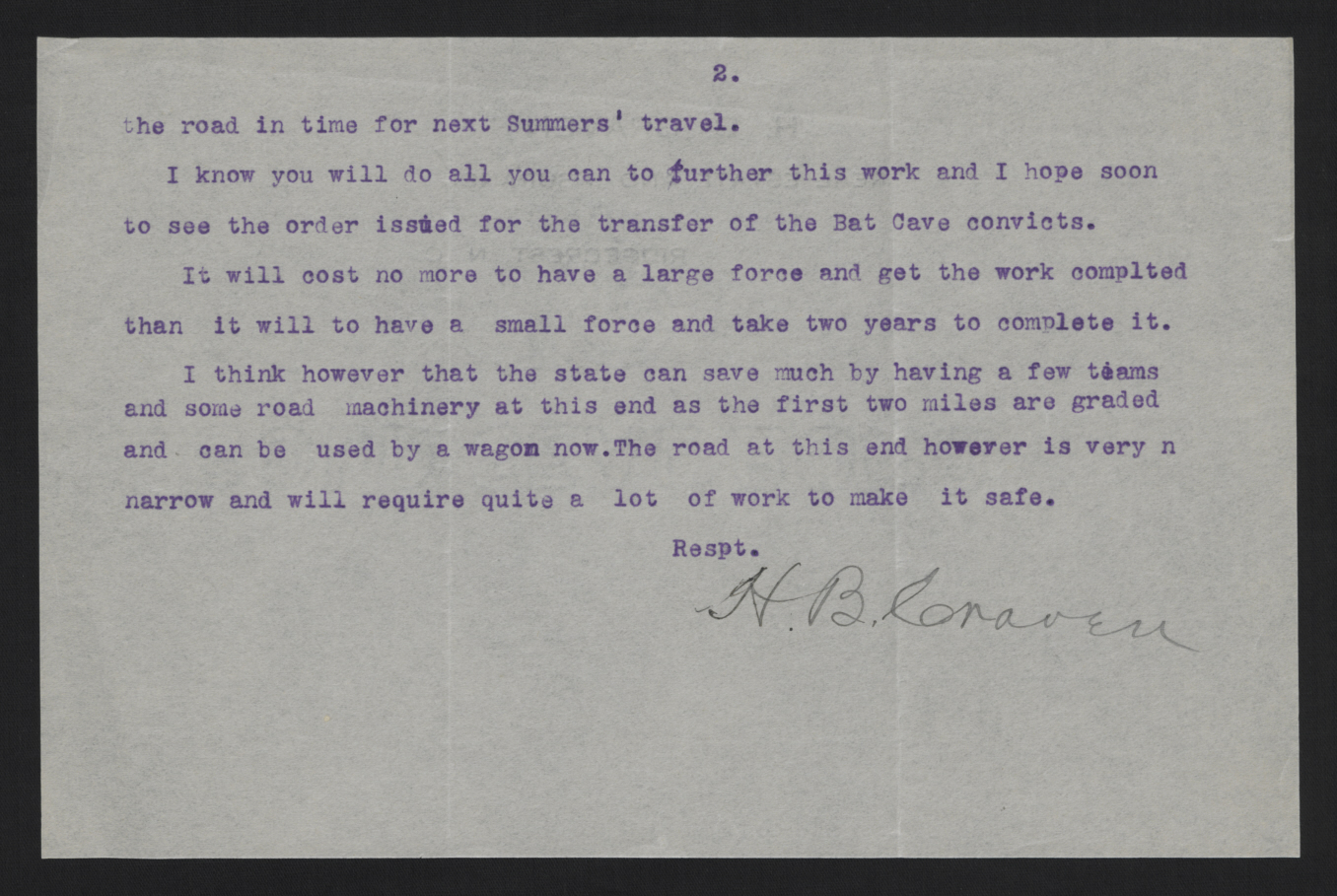 Letter from Craven to Craig, November 11, 1915, page 2