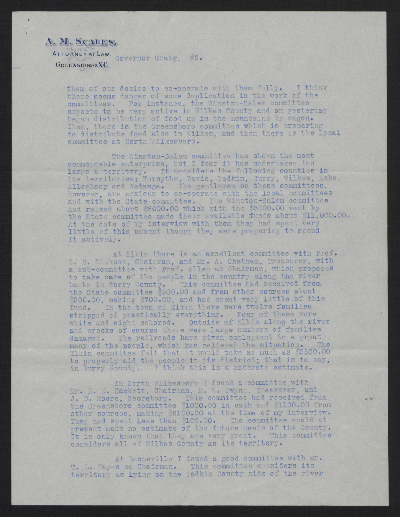 Letter from Scales to Craig, August 5, 1916, page 2