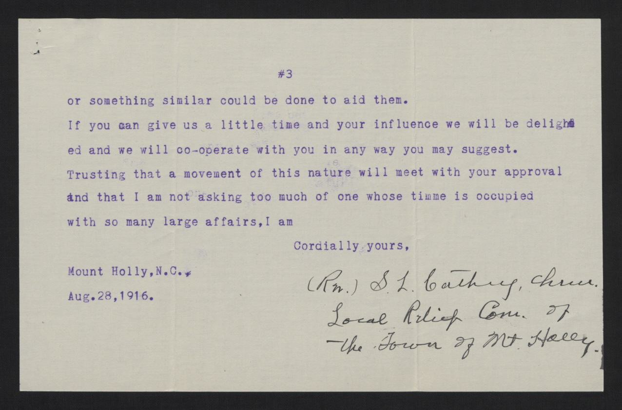 Letter from Cathey to Craig, August 28, 1916, page 3
