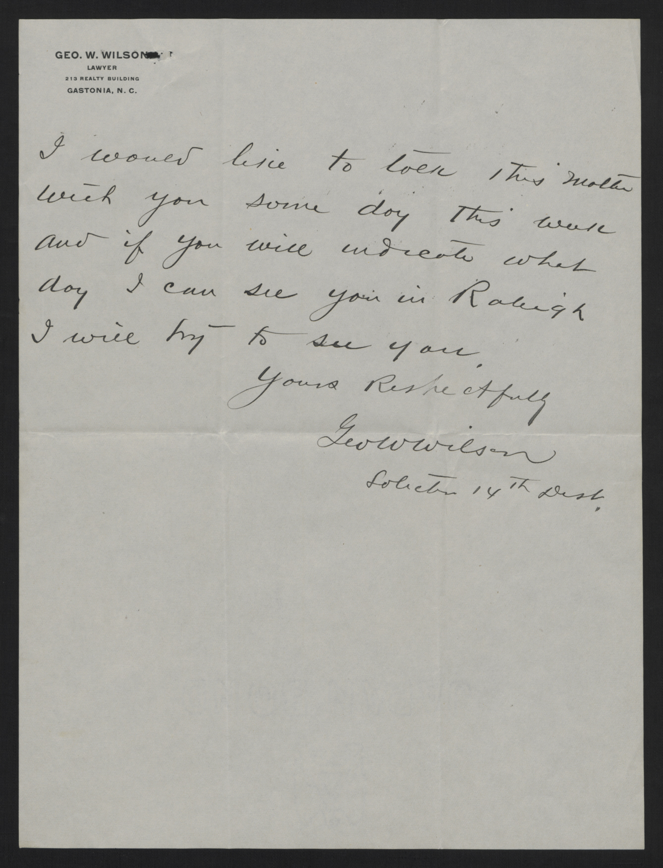 Letter from Wilson to Craig, September 3, 1913, page 2