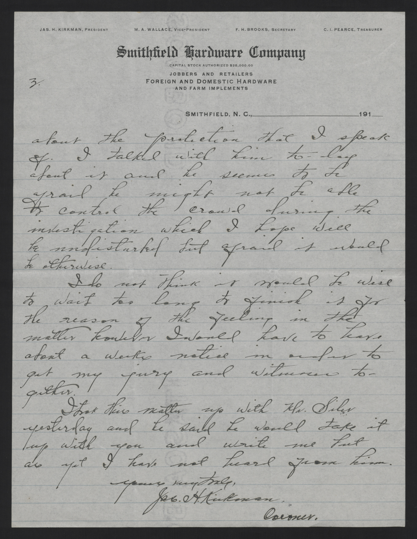 Letter from Kirkman to Craig, January 31, 1914, page 3
