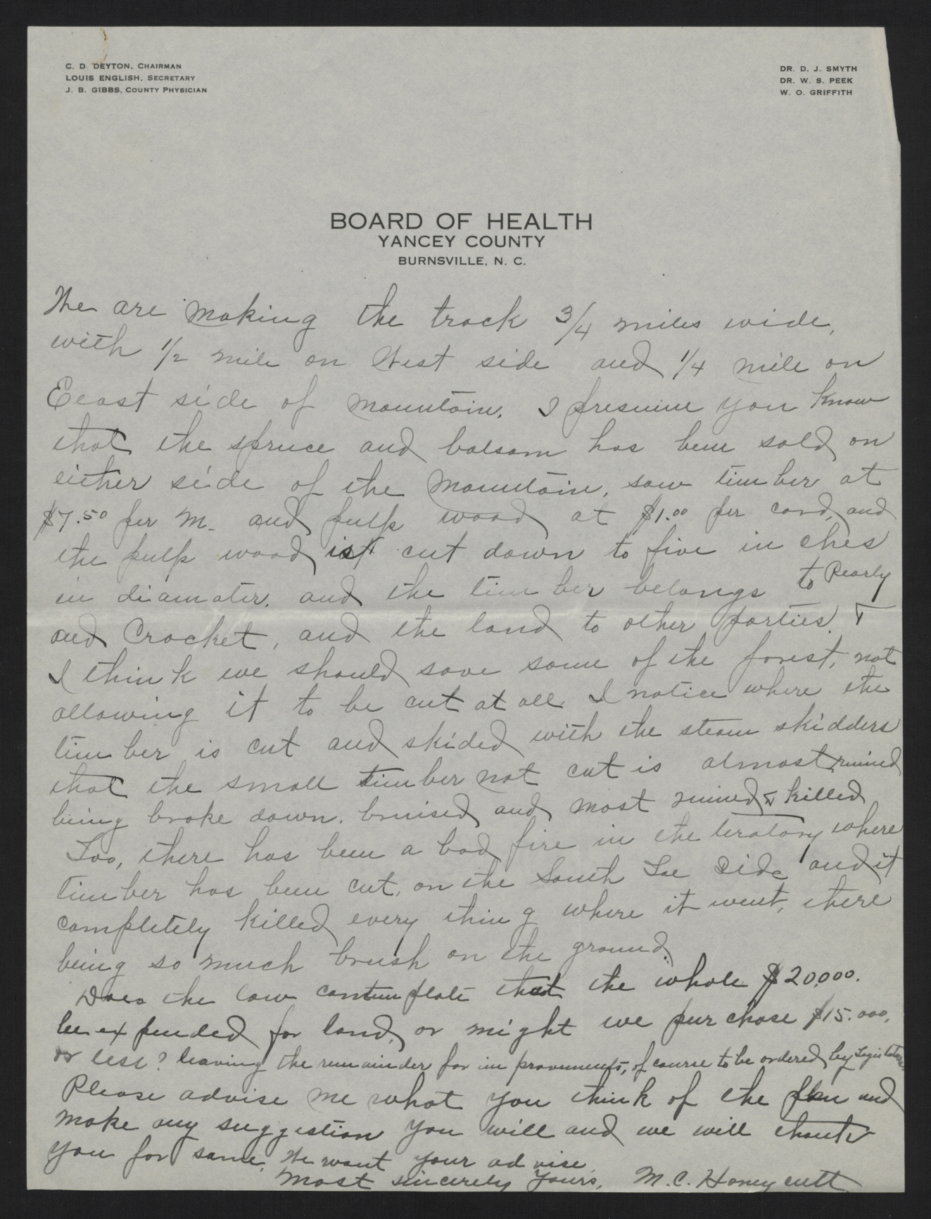 Letter from Craig to Honeycutt, May 17, 1915, page 2
