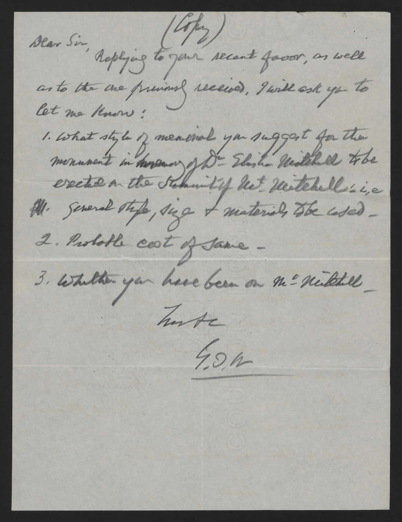 Letter from Winston to Smallwood, April 1916