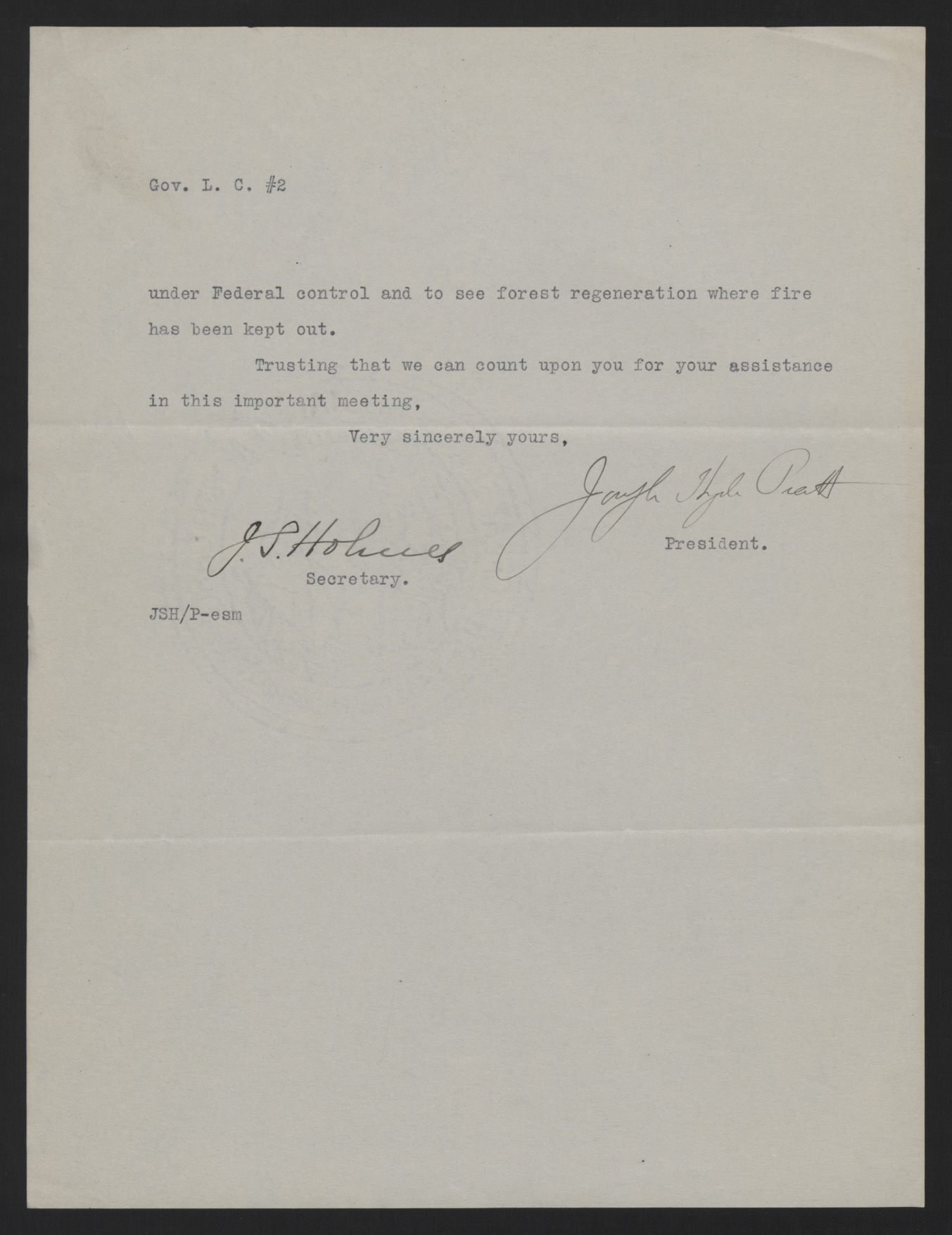 Letter from Joseph Hyde Pratt and John S. Holmes to Locke Craig, May 17, 1916, page 2