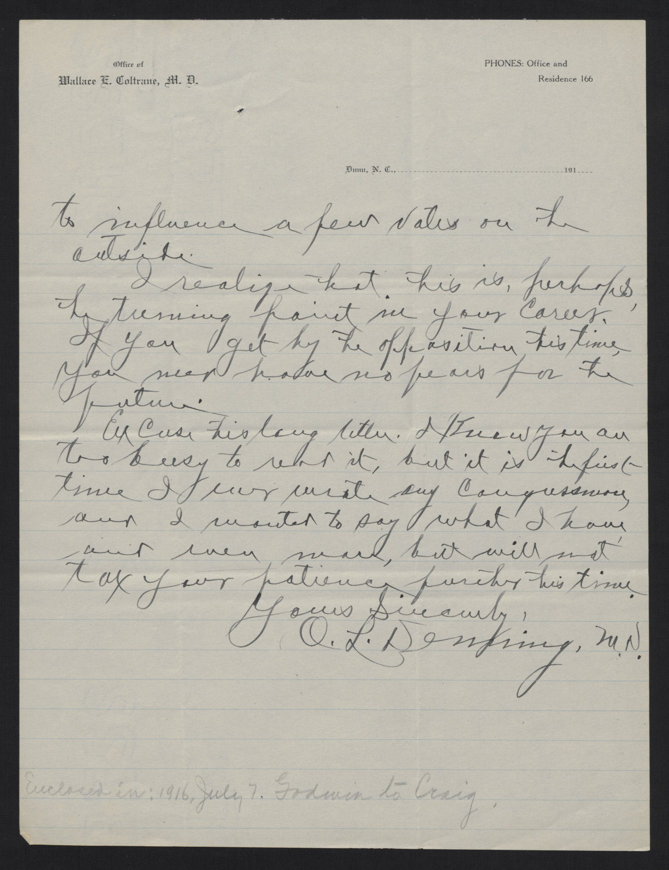 Letter from Denning to Godwin, June 28, 1916, page 3