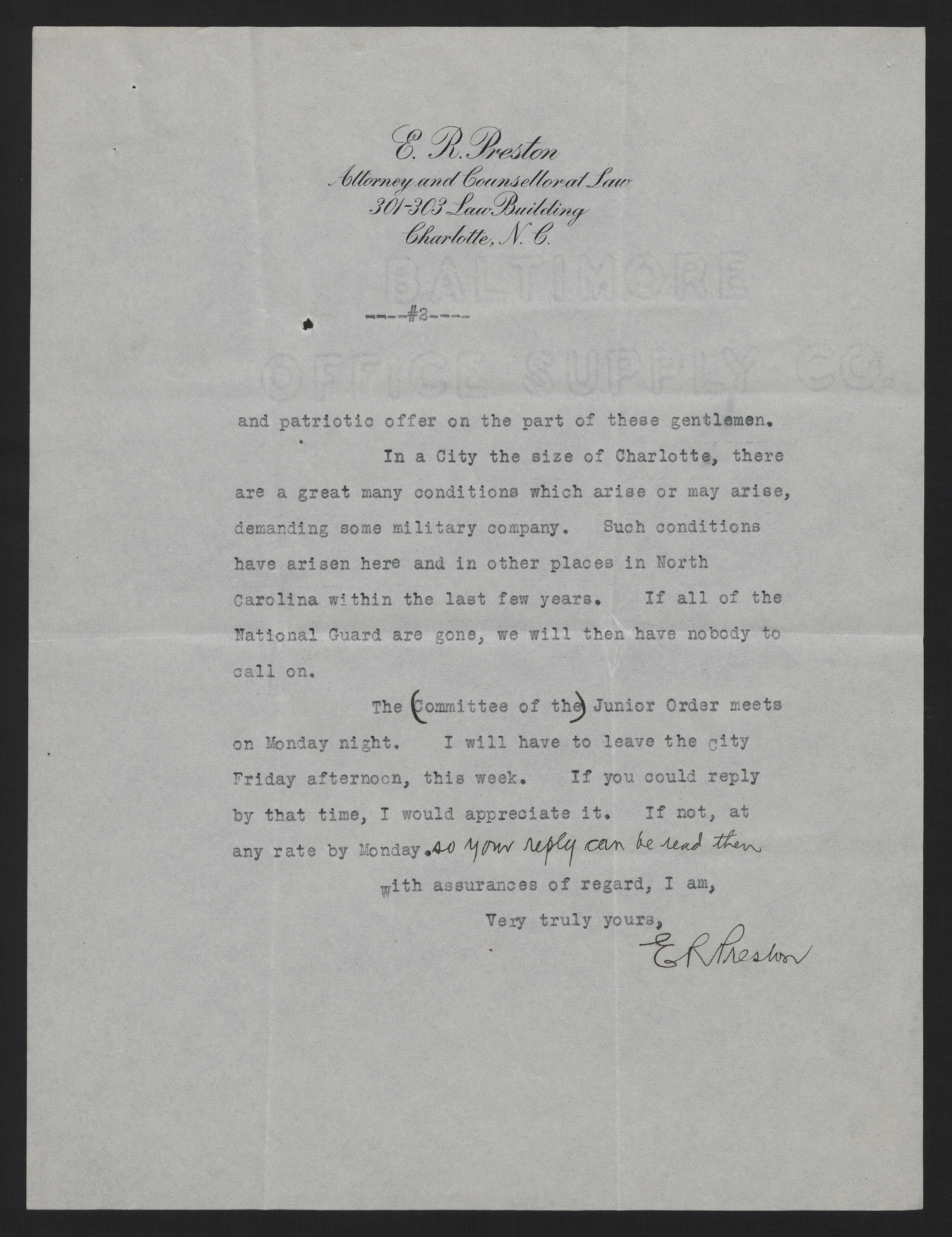 Letter from Preston to Craig, July 4, 1916, page 2