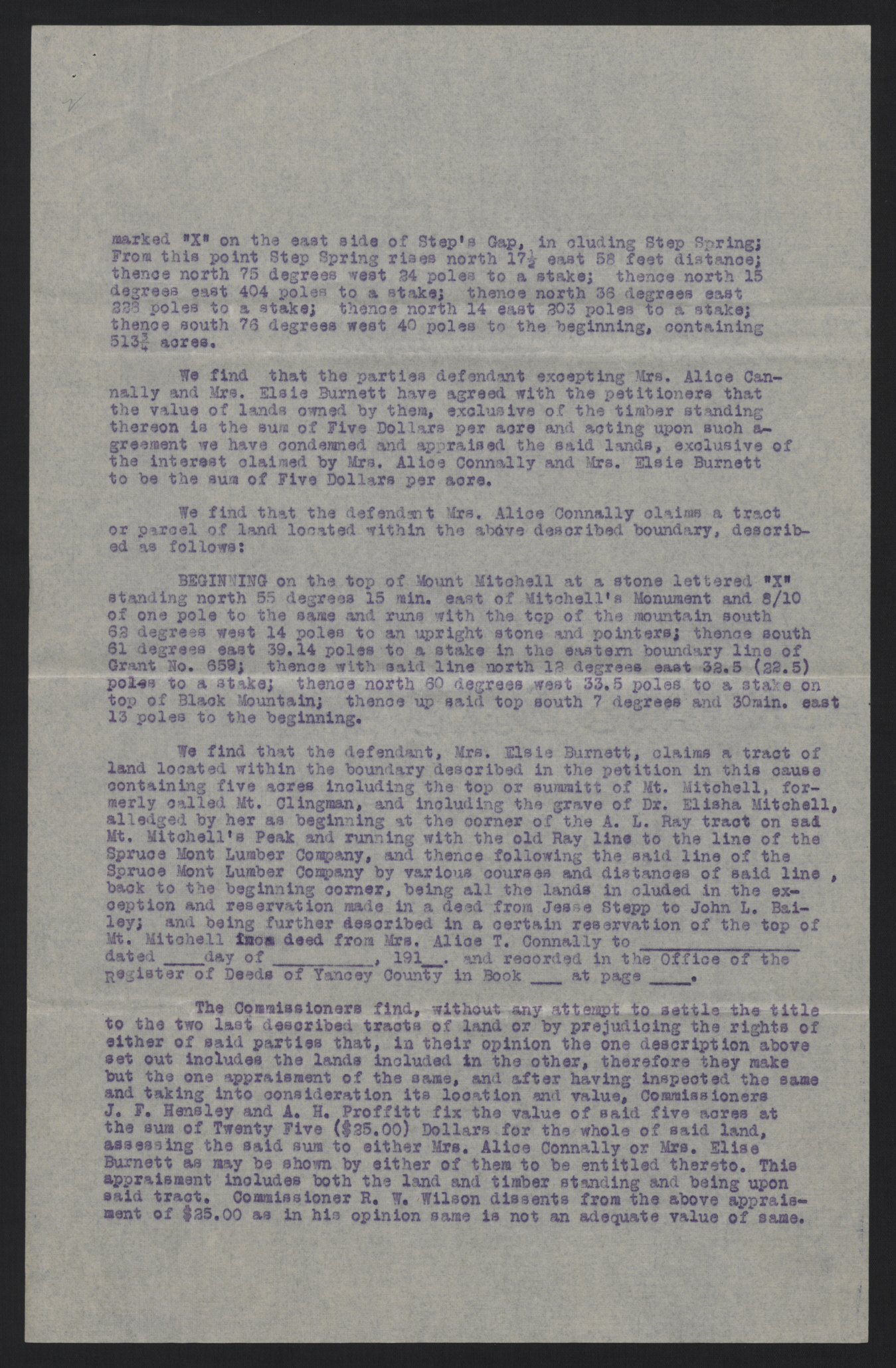 Report of the Mitchell Peak Park Commission, 10 July 1916, page 2