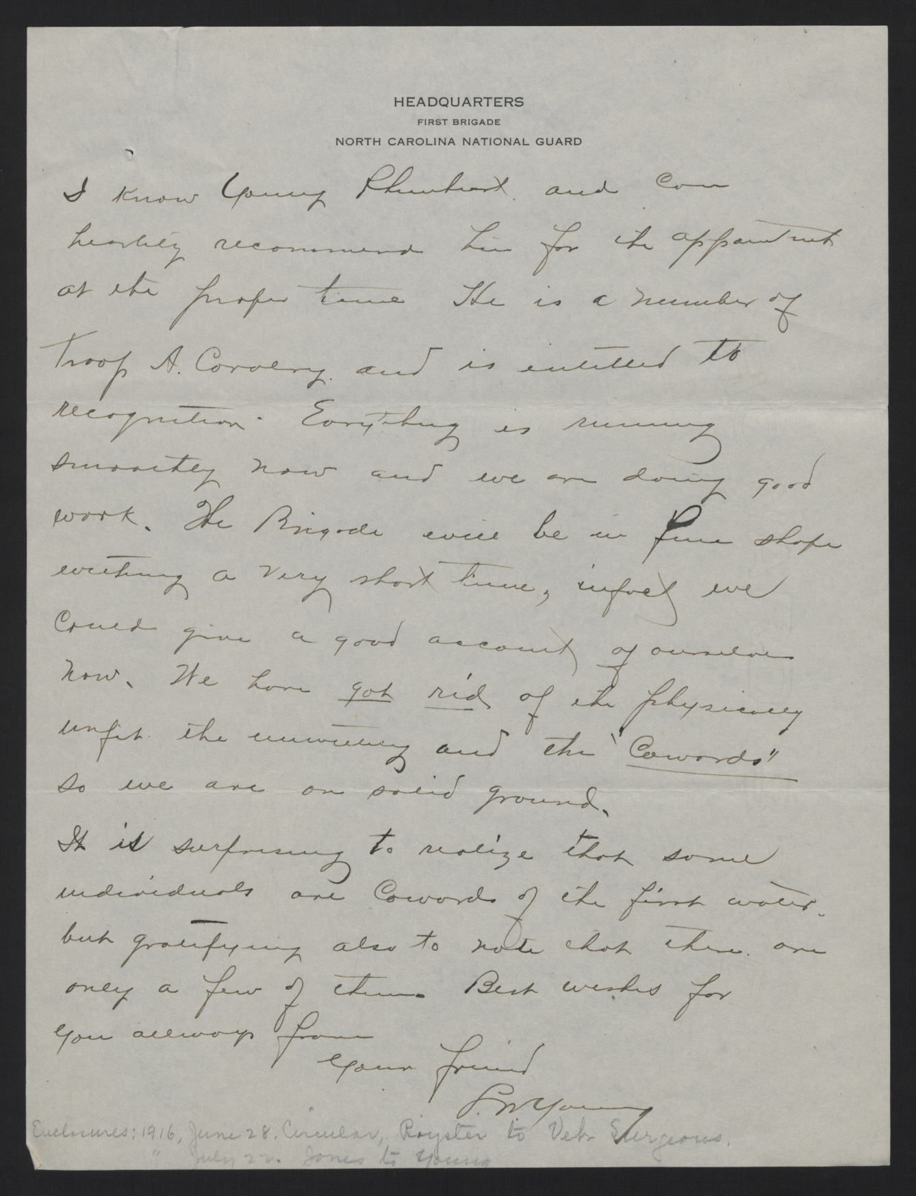Letter from Young to Jones, July 24, 1916, page 2