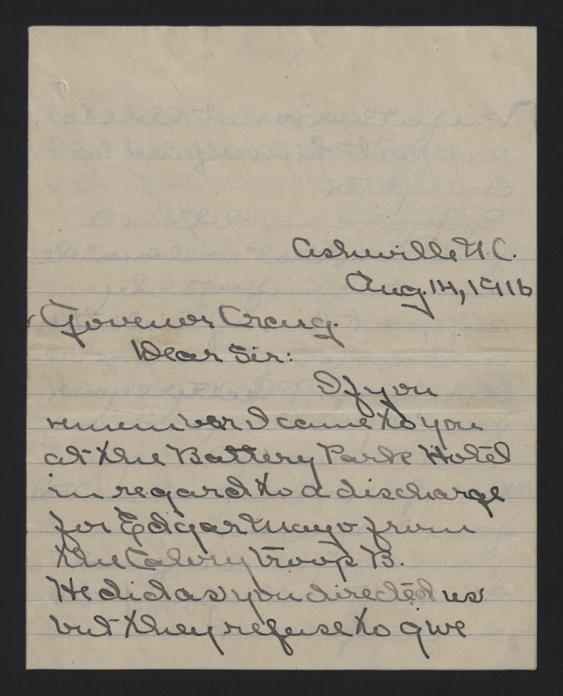 Letter from Powers to Craig, August 14, 1916, page 1