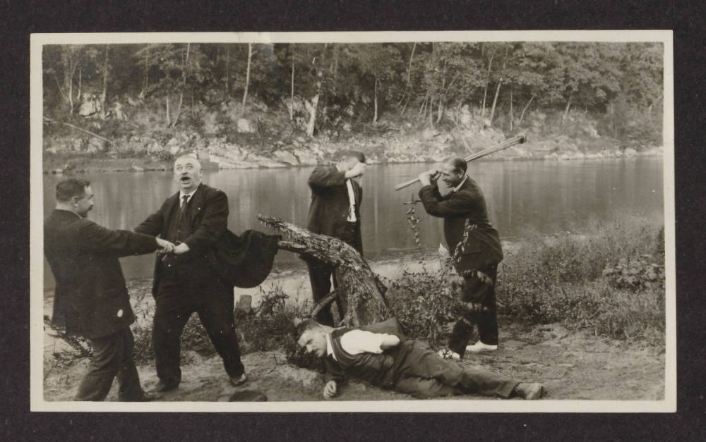 Image of German prisoners at Hot Springs, N.C., circa 1917