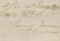 Signature of Henry Irwin