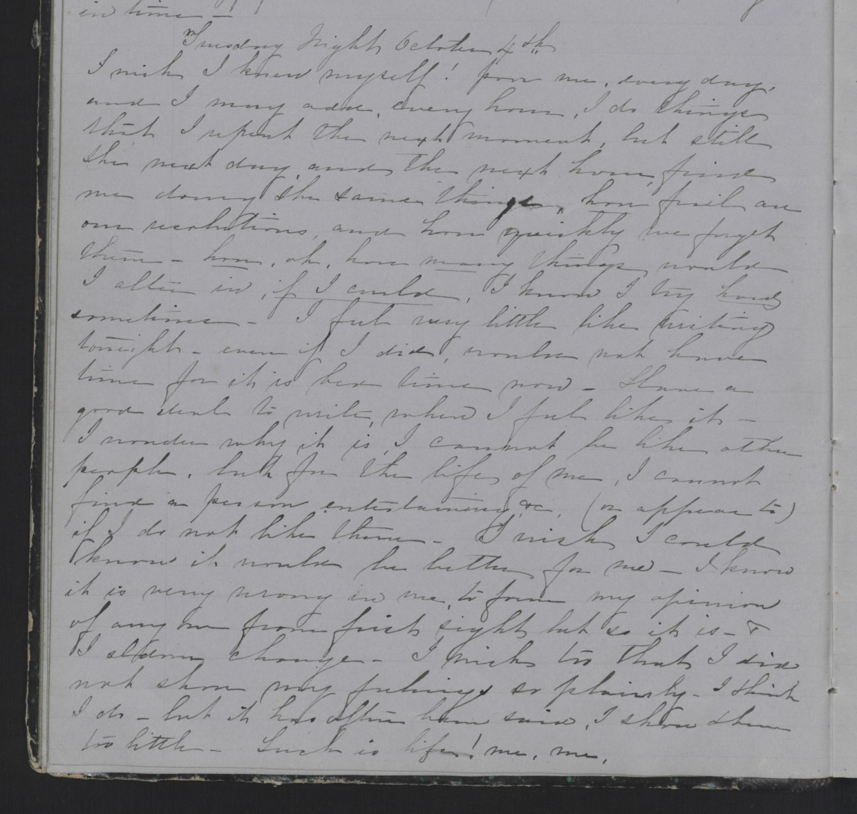 Diary Entry from Margaret Eliza Cotten, 4 October 1853