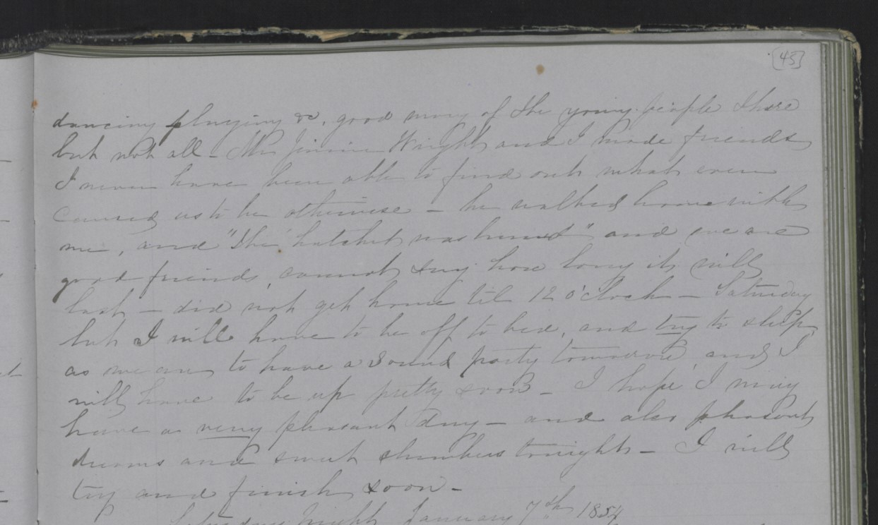 Diary Entry from Margaret Eliza Cotten, 2 January 1854, Page 3