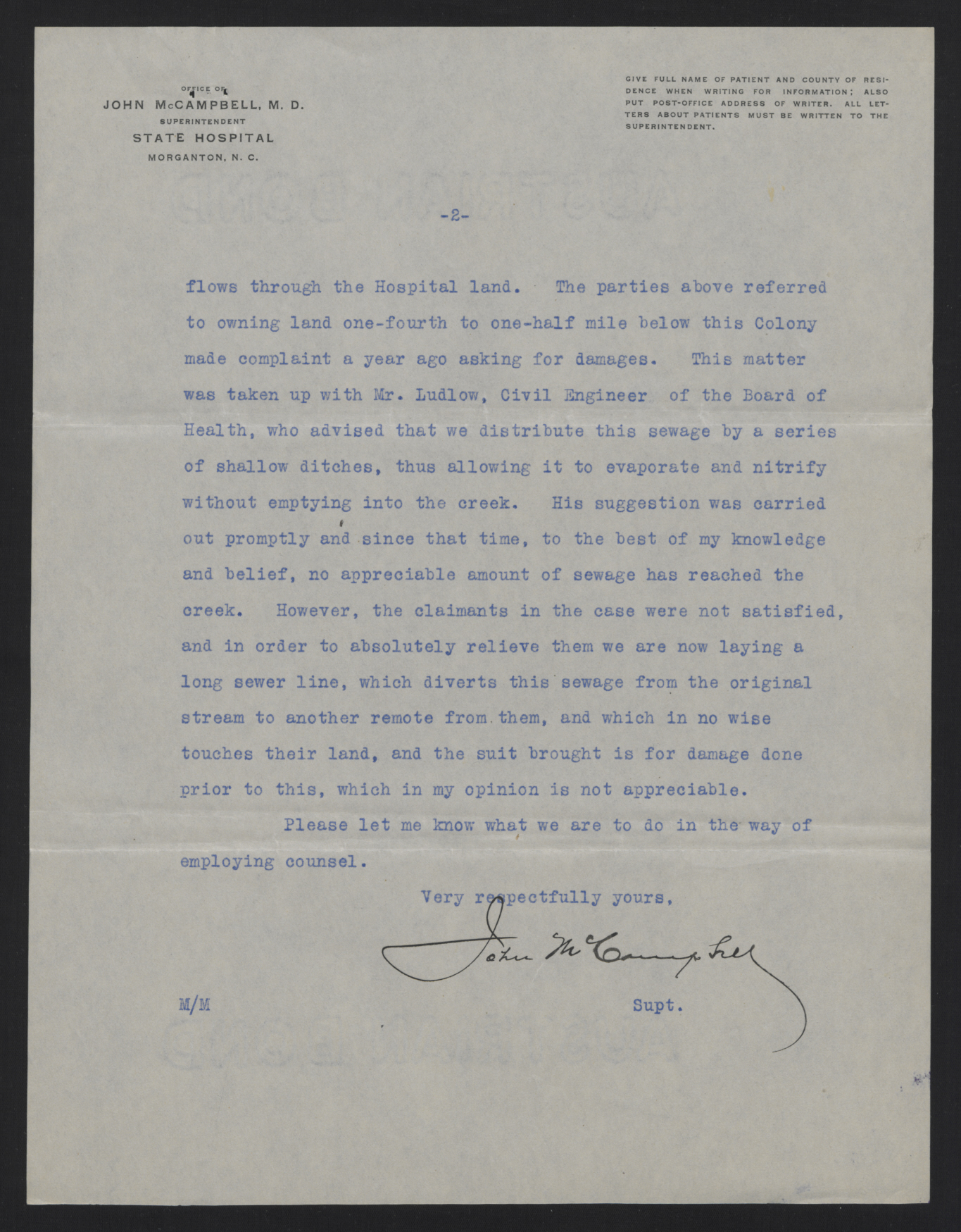 Letter from McCampbell to Craig, July 24, 1913, page 2