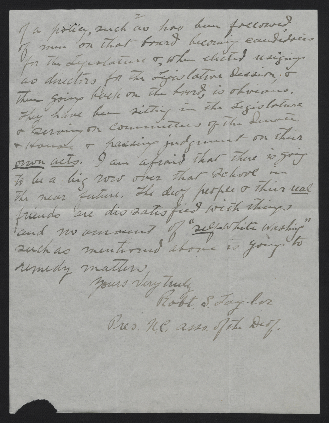 Letter from Taylor to Craig, August 2, 1913, page 2