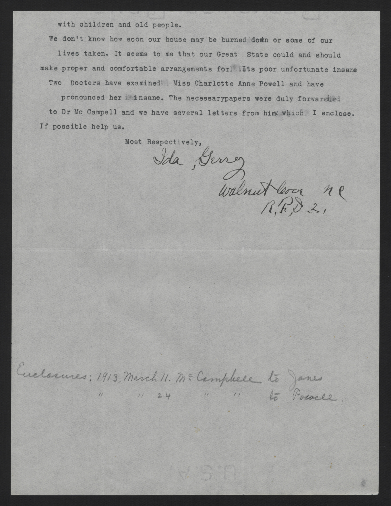 Letter from Gerrey to Craig, March 30, 1913, page 2