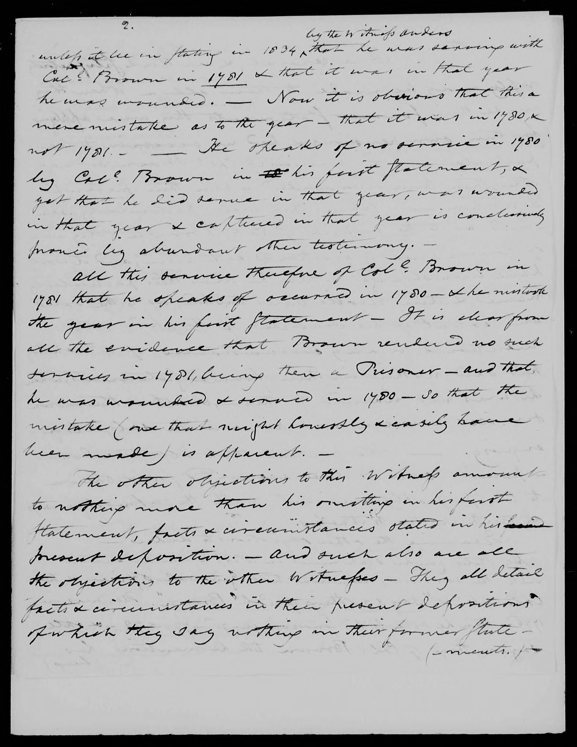 Letter from R. H. Mosby and Lucy Brown to the United States Pension Office, 19 June 1839, page 5