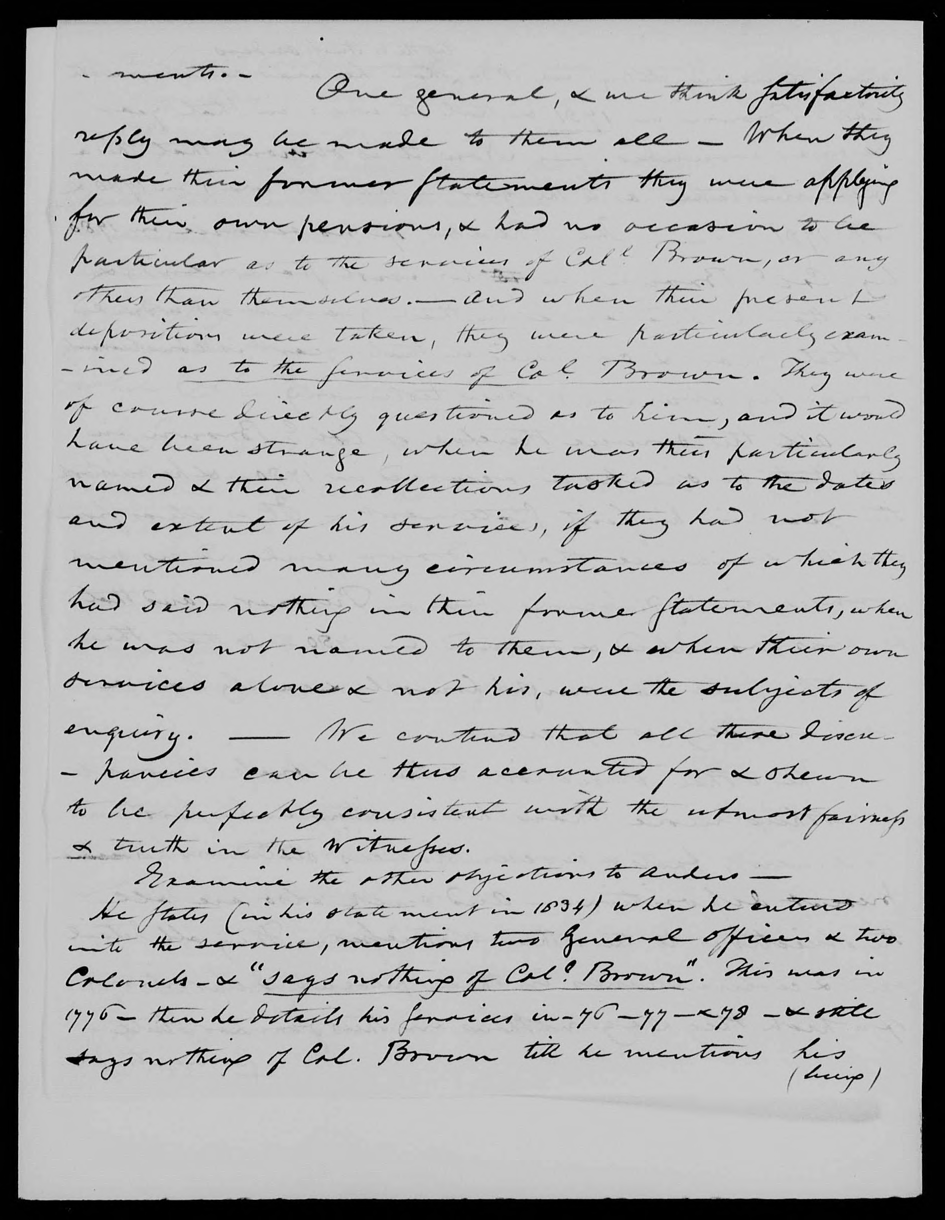 Letter from R. H. Mosby and Lucy Brown to the United States Pension Office, 19 June 1839, page 6