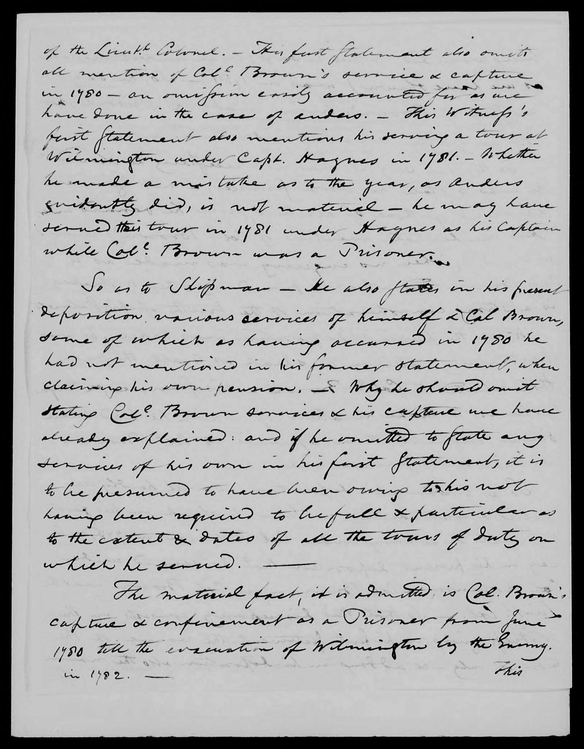 Letter from R. H. Mosby and Lucy Brown to the United States Pension Office, 19 June 1839, page 8 