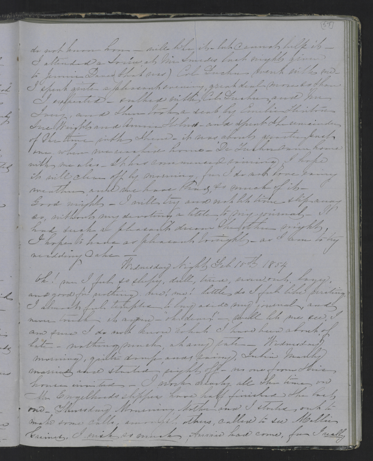 Diary Entry from Margaret Eliza Cotten, 15 February 1854, page 2