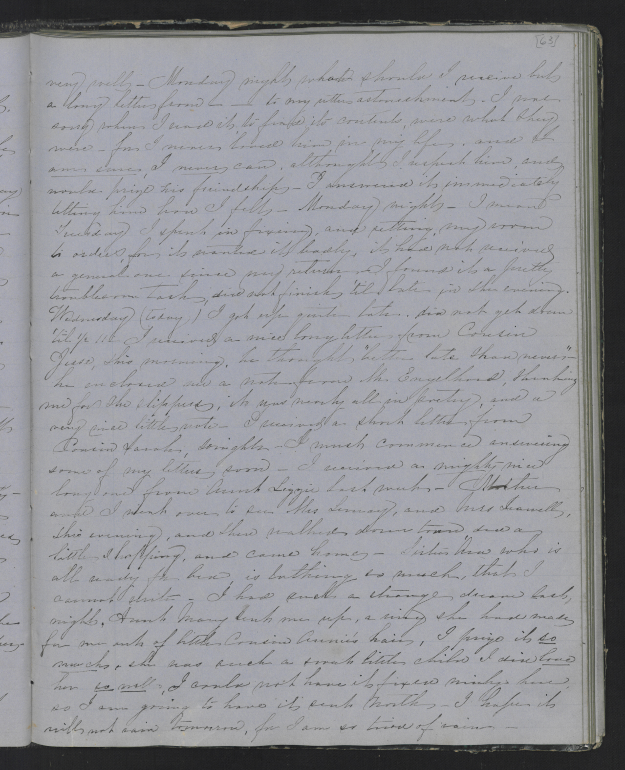 Diary Entry from Margaret Eliza Cotten, 22 February 1854, Page 2