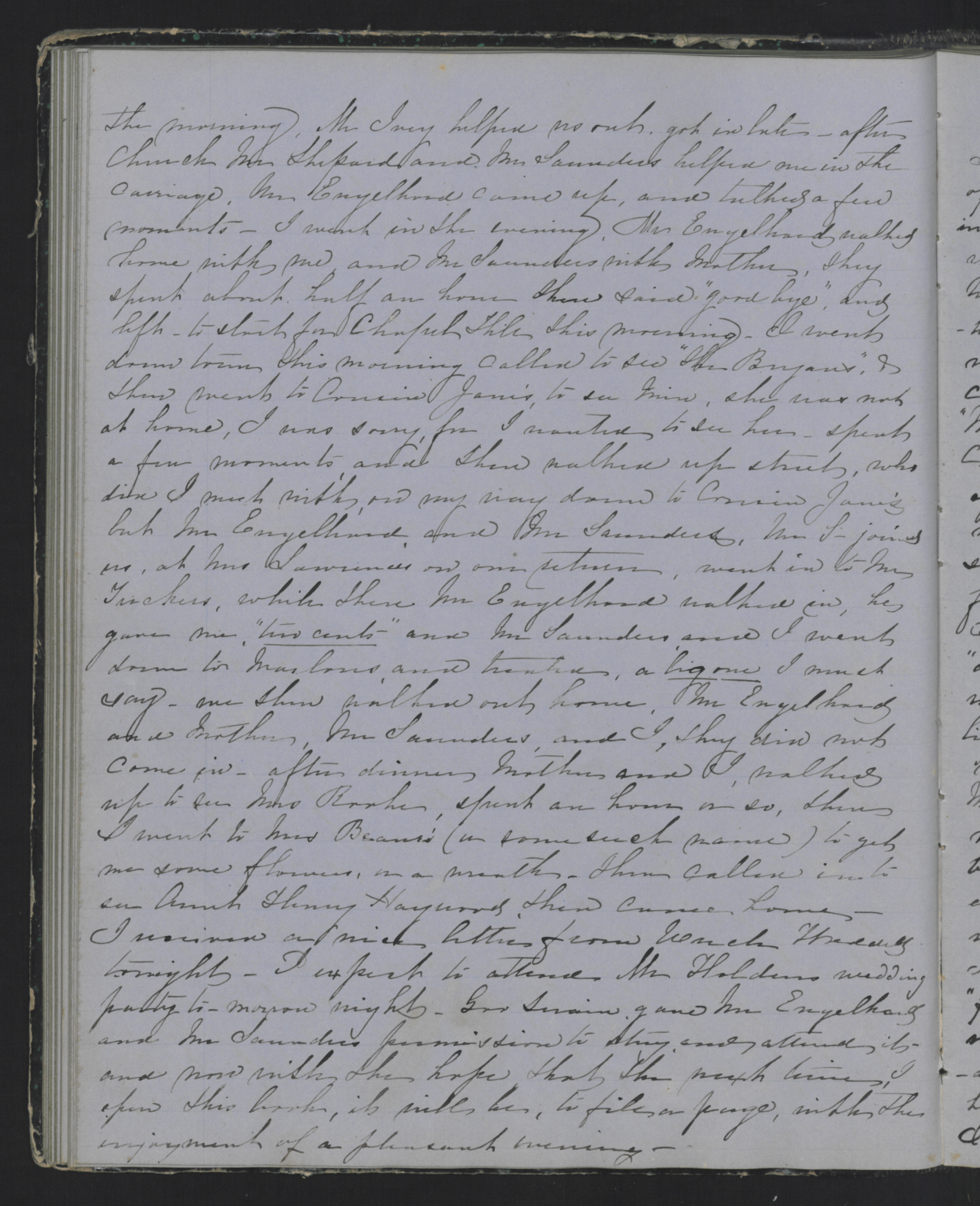 Diary Entry from Margaret Eliza Cotten, 6 March 1854, Page 2