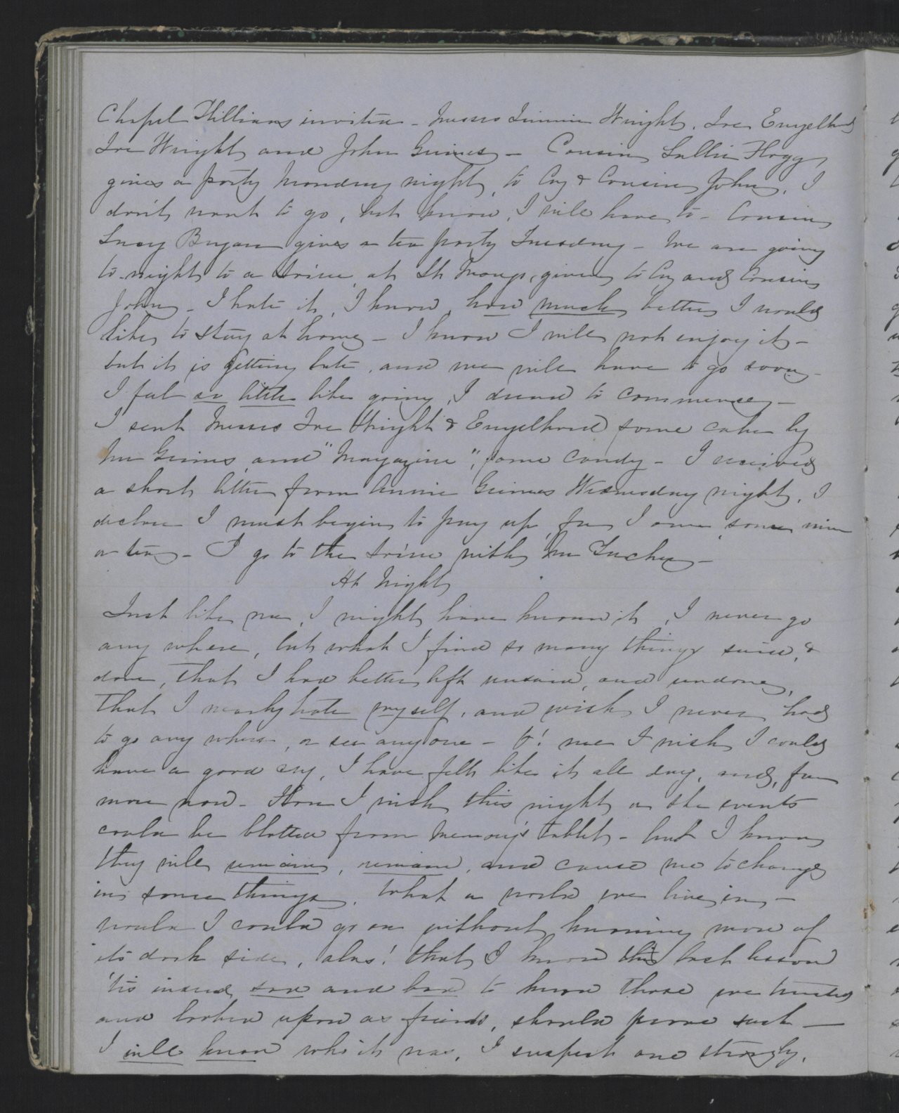 Diary Entry from Margaret Eliza Cotten, 13 May 1854, Page 3