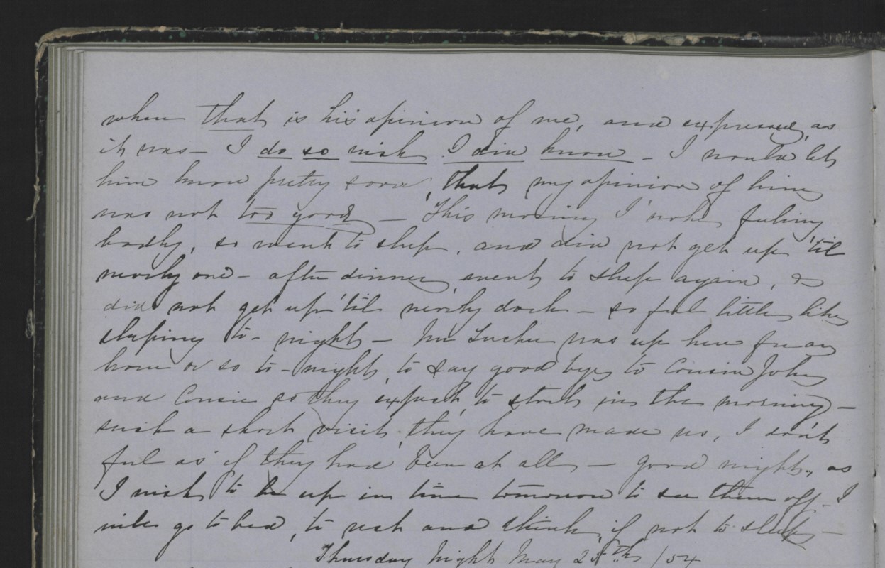 Diary Entry from Margaret Eliza Cotten, 18 May 1854, Page 3