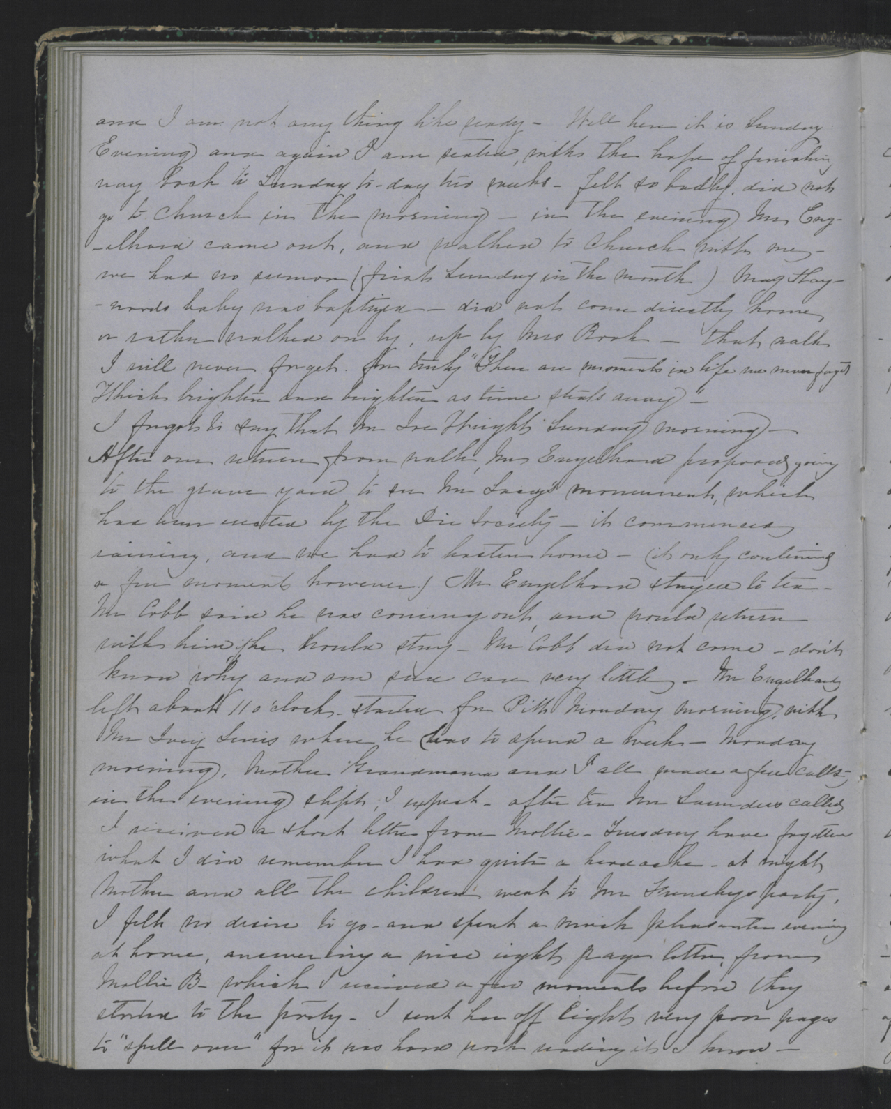 Diary Entry from Margaret Eliza Cotten, 18 June 1854, Page 1