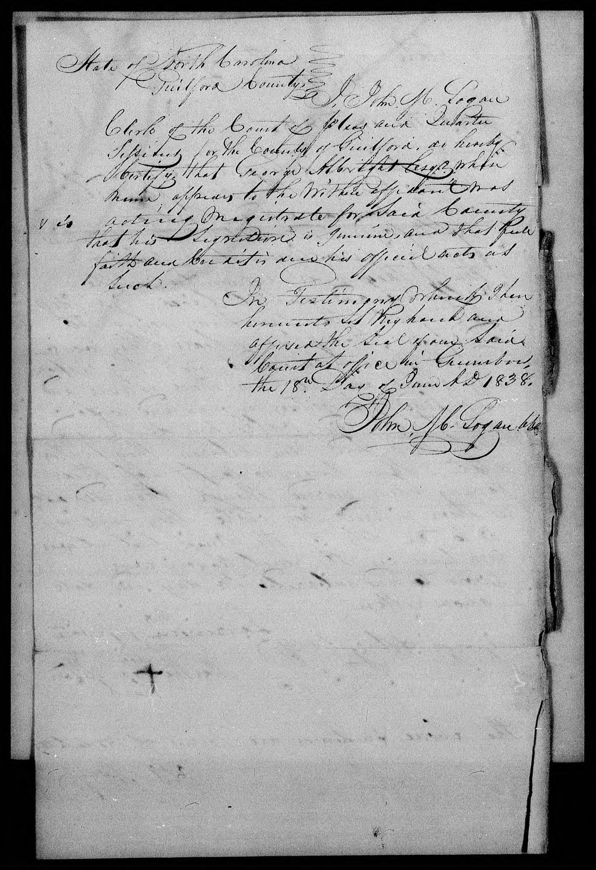 Affidavit of Laurence and Martha Pettiford in support of a Pension Claim for Rachel Locus, 18 June 1838, page 2